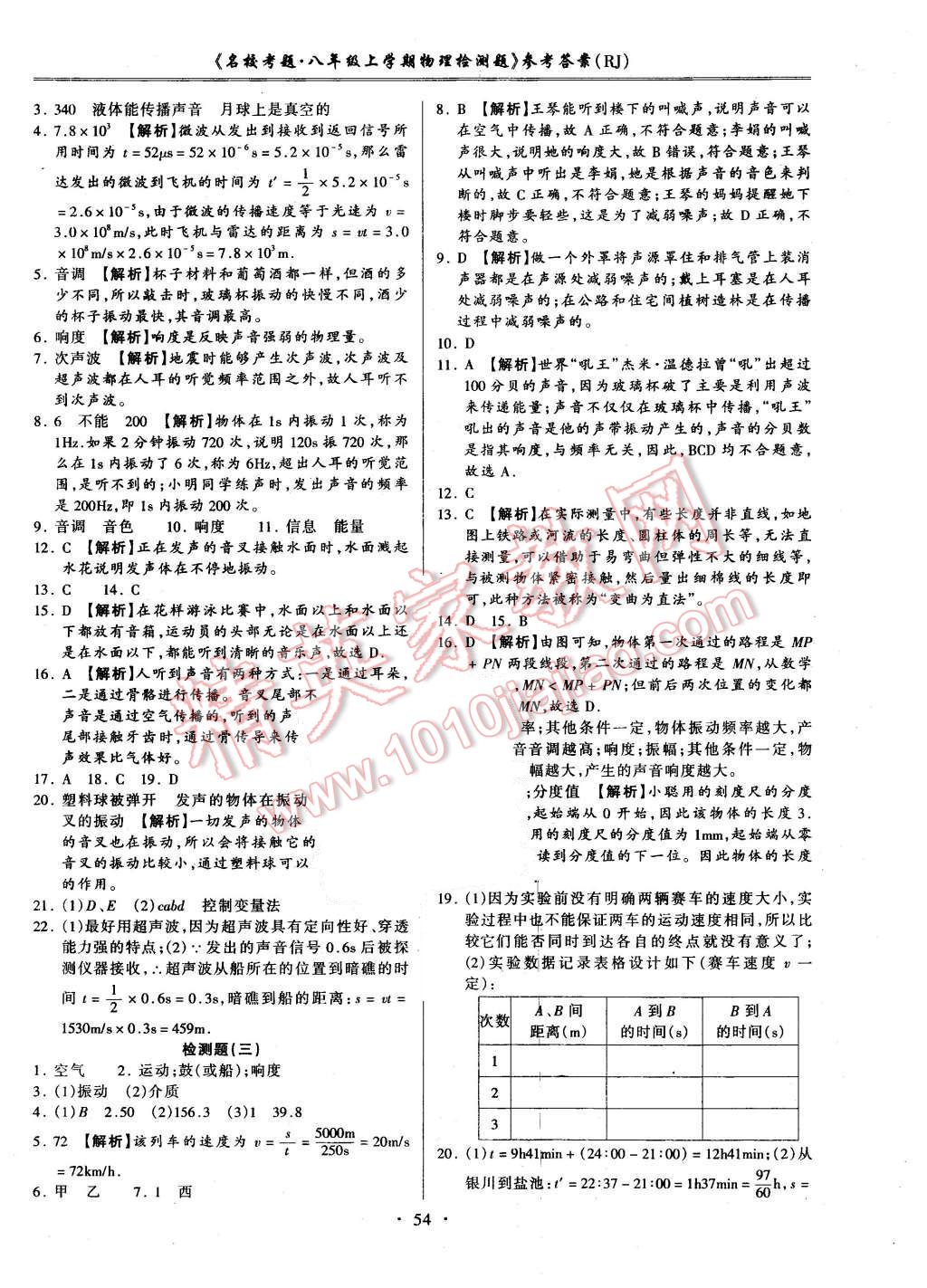 2015年名?？碱}八年級物理上冊人教版 第2頁