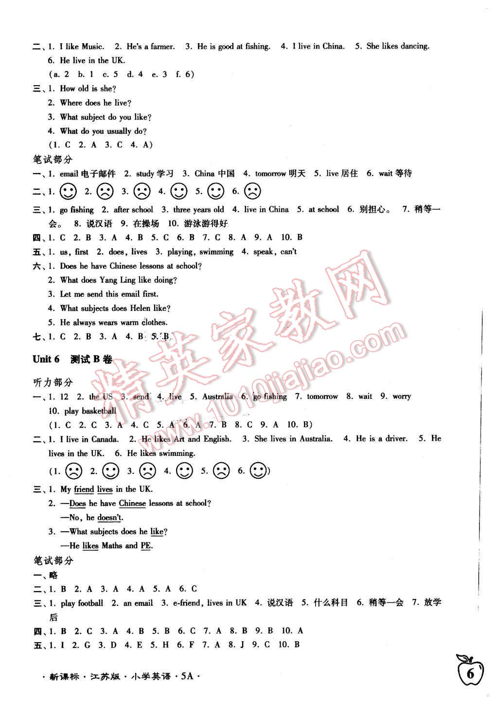 2015年江蘇密卷五年級英語上冊江蘇版 第11頁