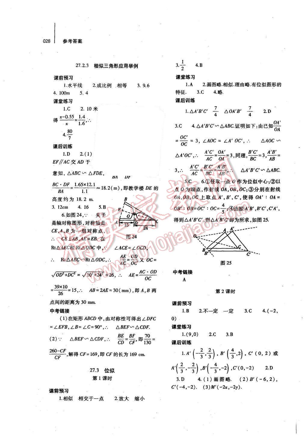 2015年基礎(chǔ)訓(xùn)練九年級數(shù)學(xué)全一冊人教版河南省內(nèi)使用 參考答案第43頁