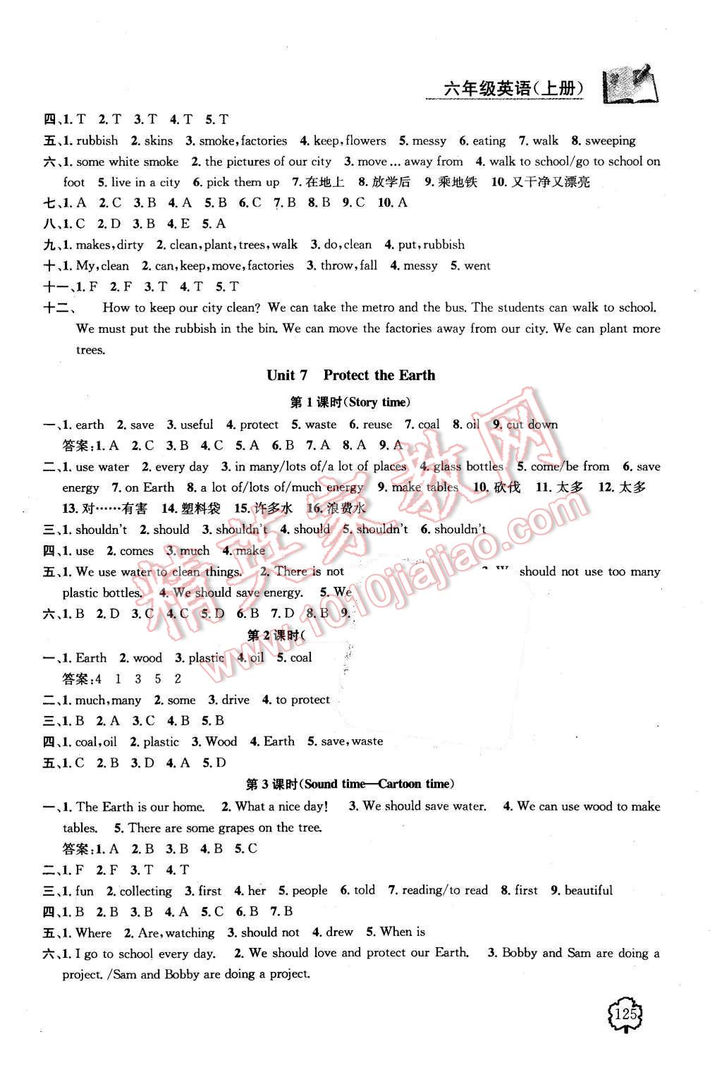 2015年金鑰匙1加1課時作業(yè)六年級英語上冊國標江蘇版 第11頁