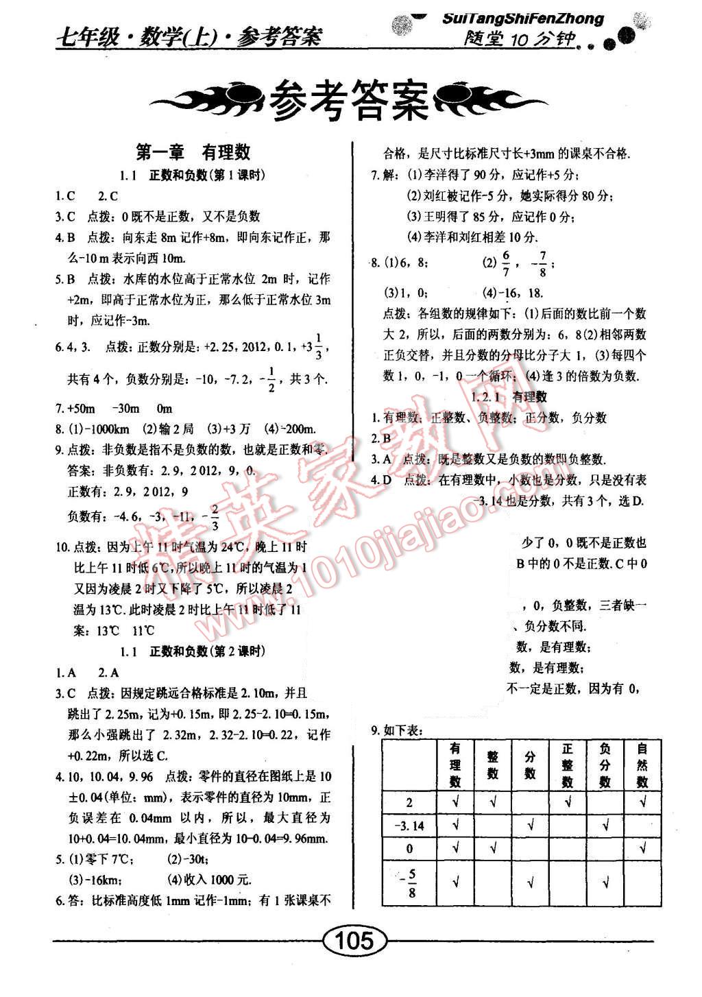 2015年學(xué)考2加1七年級(jí)數(shù)學(xué)上冊(cè)人教版 第1頁(yè)