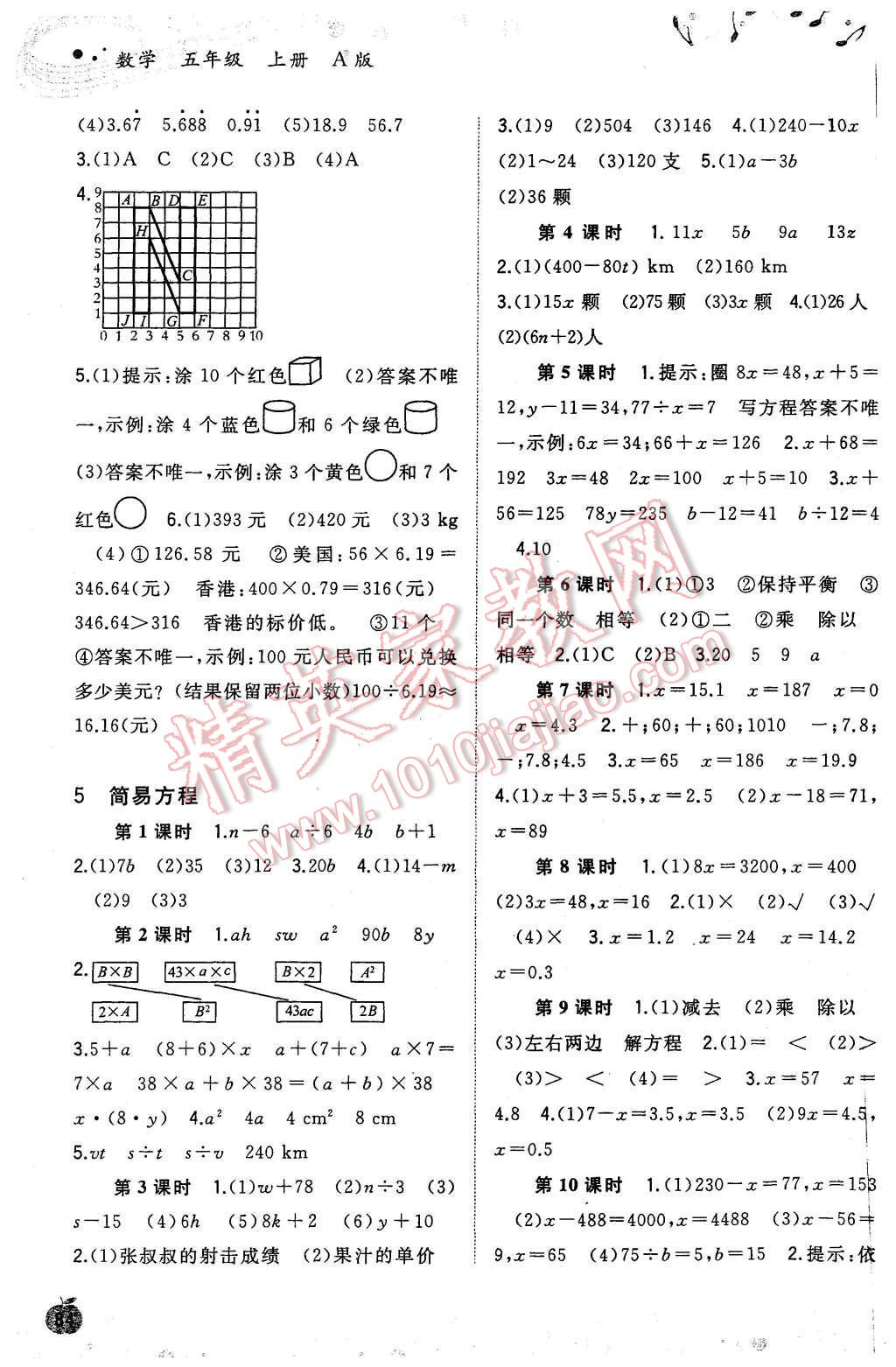 2015年新課程學(xué)習(xí)與測評(píng)同步學(xué)習(xí)五年級(jí)數(shù)學(xué)上冊(cè)A版 第4頁