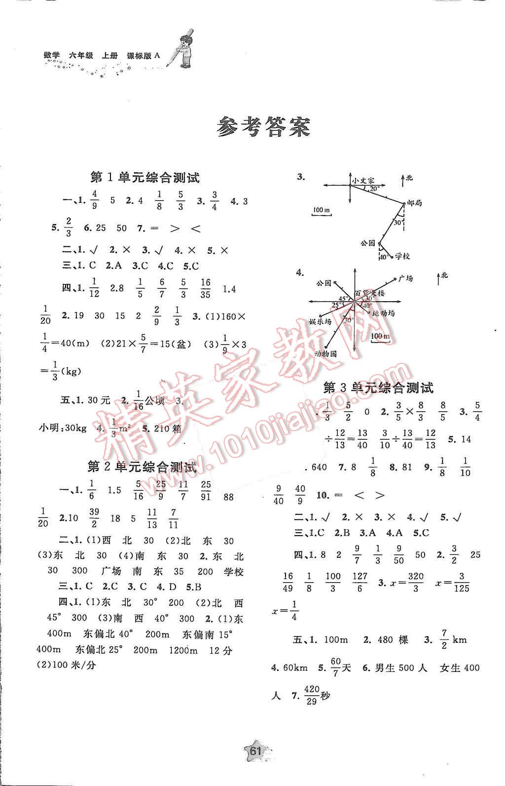 2015年新課程學(xué)習(xí)與測評單元雙測六年級數(shù)學(xué)上冊課標(biāo)版A 第1頁