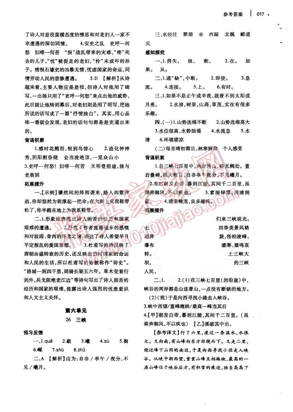 2015年基礎(chǔ)訓(xùn)練八年級(jí)語(yǔ)文上冊(cè)人教版河南省內(nèi)使用 參考答案第25頁(yè)