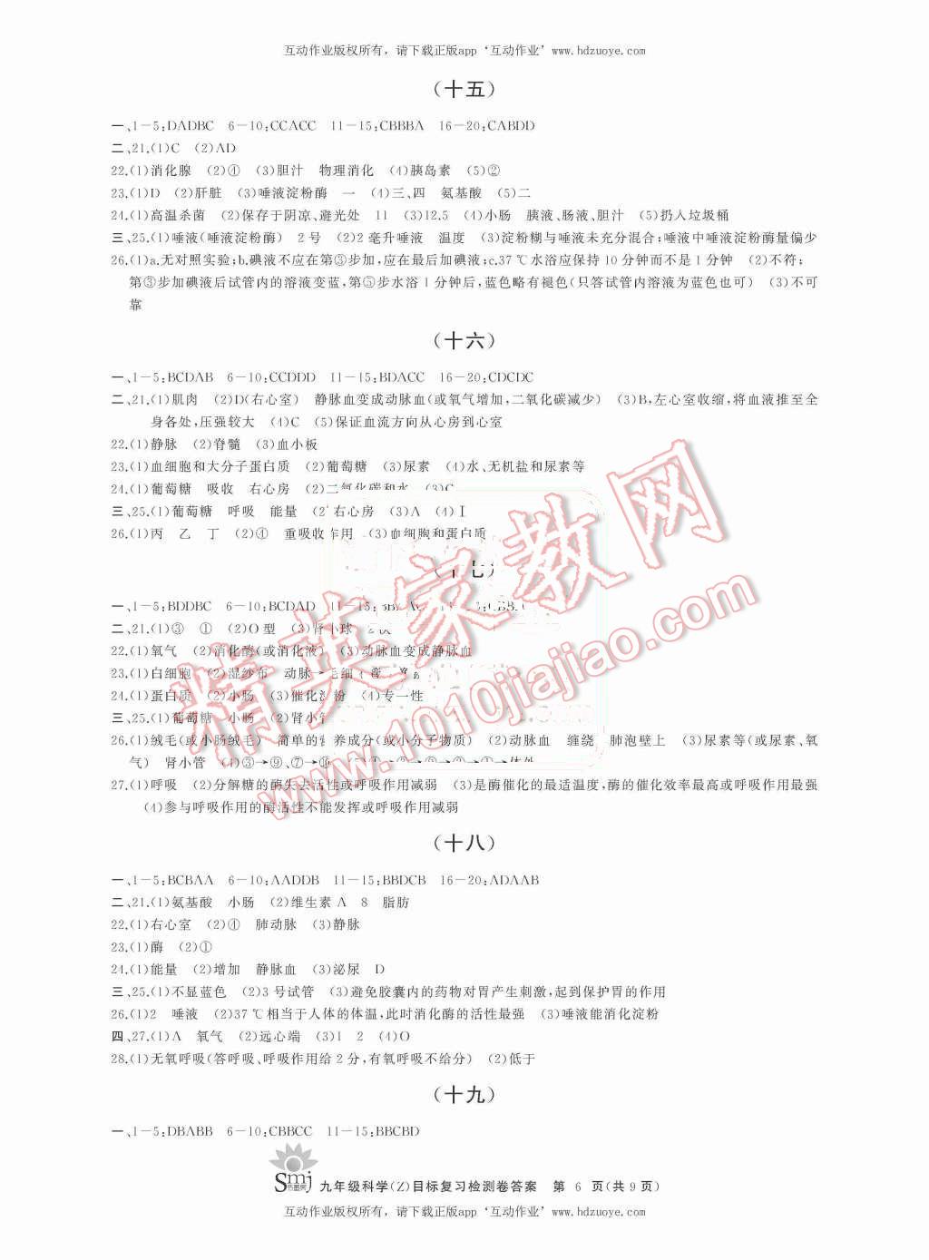 2015年目标复习检测卷九年级科学上册浙教版 第6页