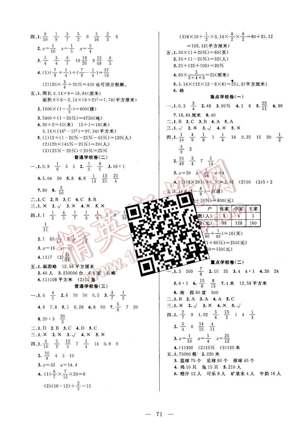 2016年奪冠訓(xùn)練單元期末沖刺100分六年級(jí)數(shù)學(xué)上冊(cè)人教版 第3頁(yè)