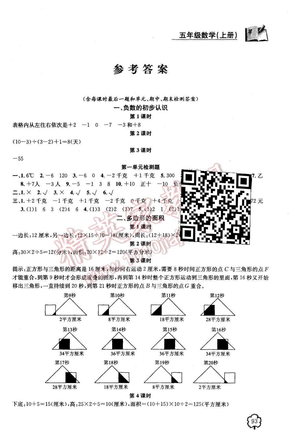 2015年金钥匙1加1课时作业五年级数学上册国标江苏版 第1页