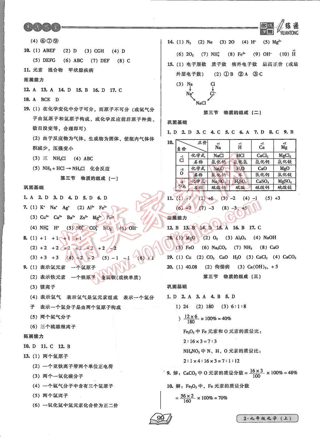 2015年名師課堂一練通九年級化學(xué)上冊滬教版 第7頁