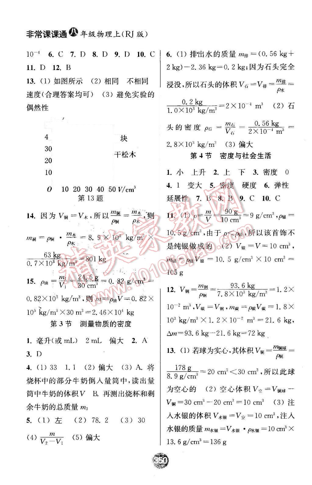 2015年通城学典非常课课通八年级物理上册人教版 第10页