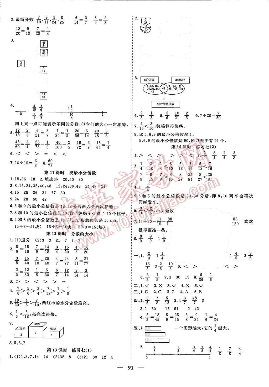 2015年陽(yáng)光課堂課時(shí)優(yōu)化作業(yè)五年級(jí)數(shù)學(xué)上冊(cè)北師大版 第7頁(yè)