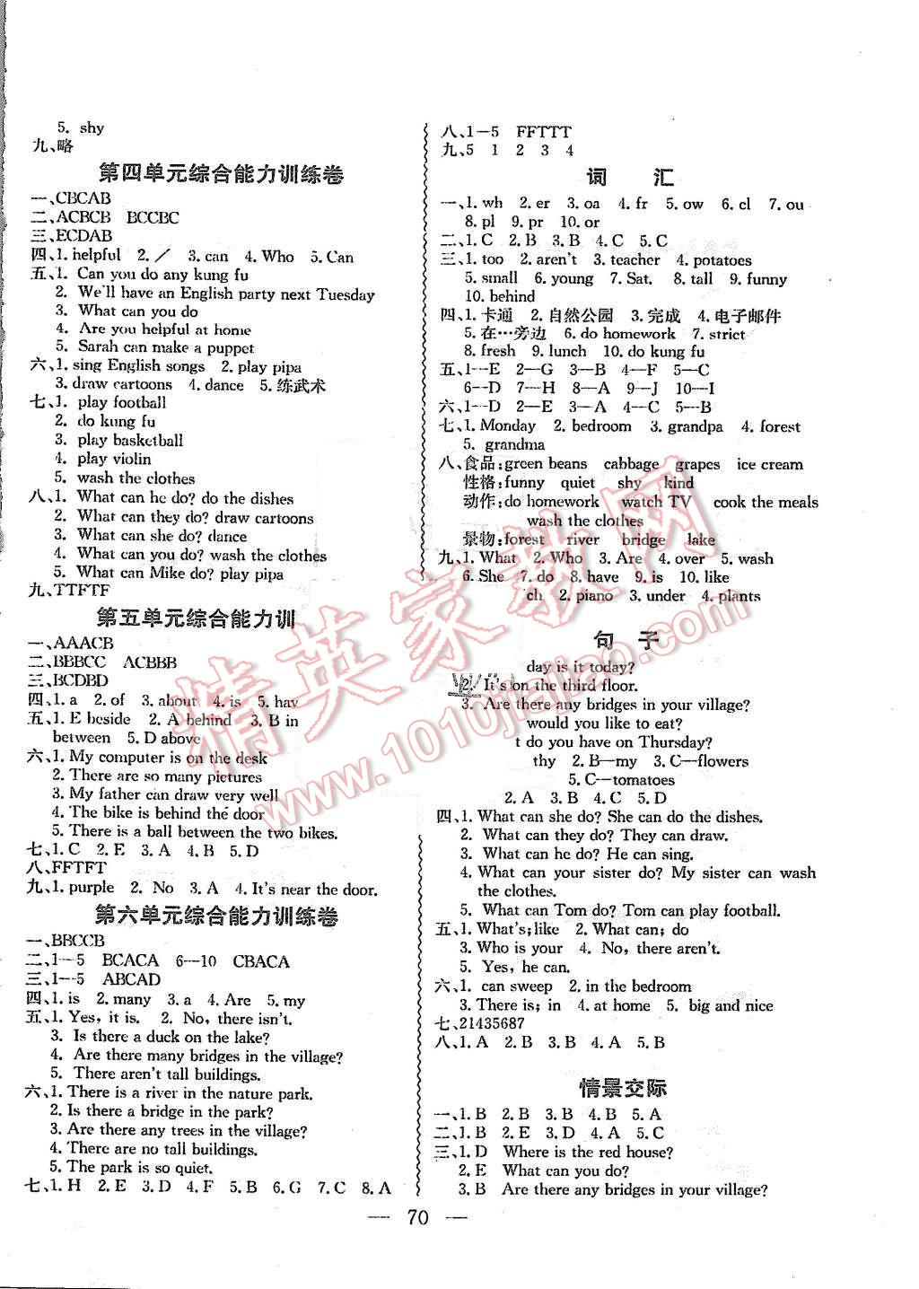 2015年名师导航单元期末冲刺100分五年级英语上册人教版 第2页