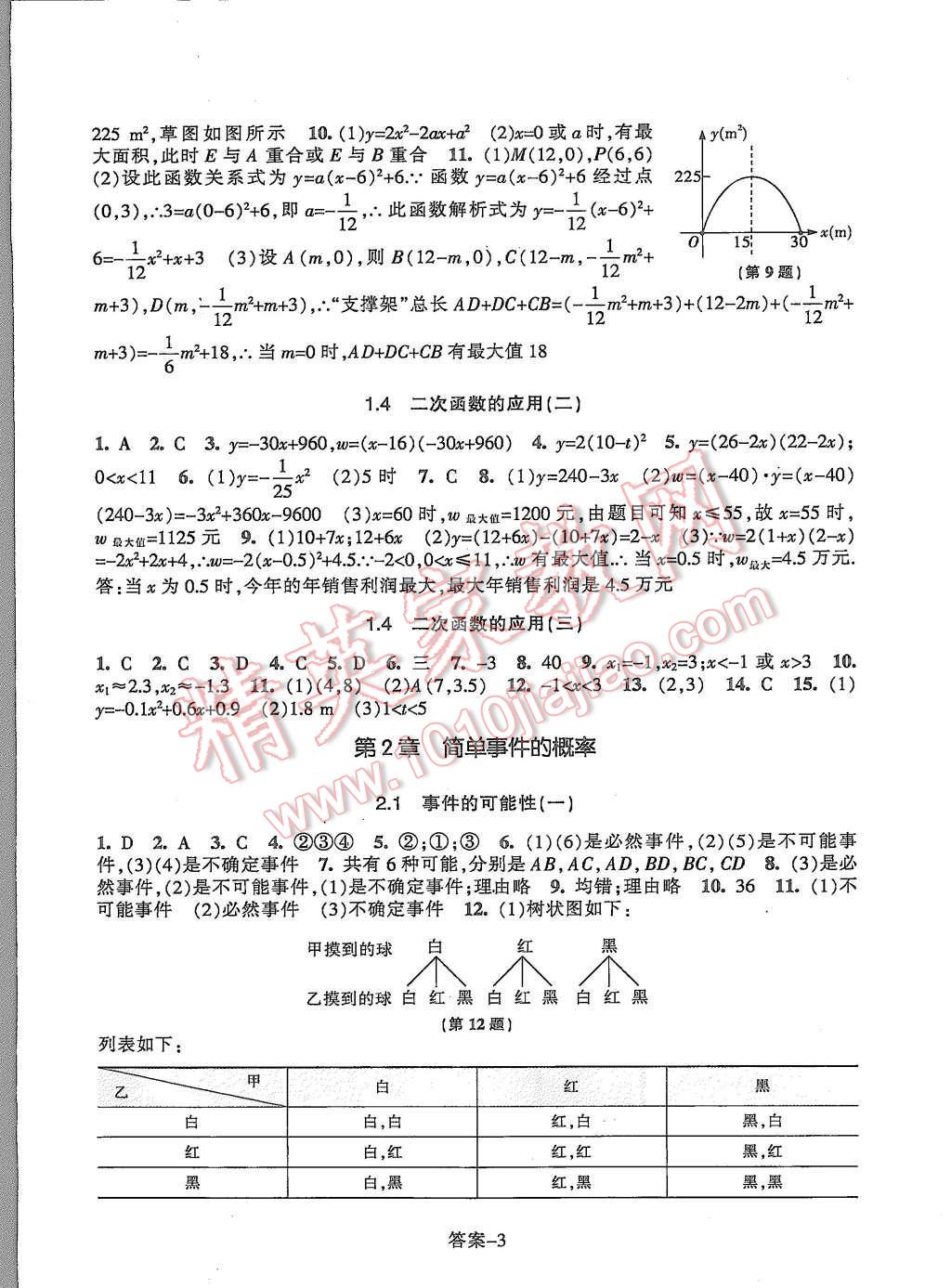 2015年每課一練九年級數(shù)學(xué)上冊浙教版浙江少年兒童出版社 第3頁