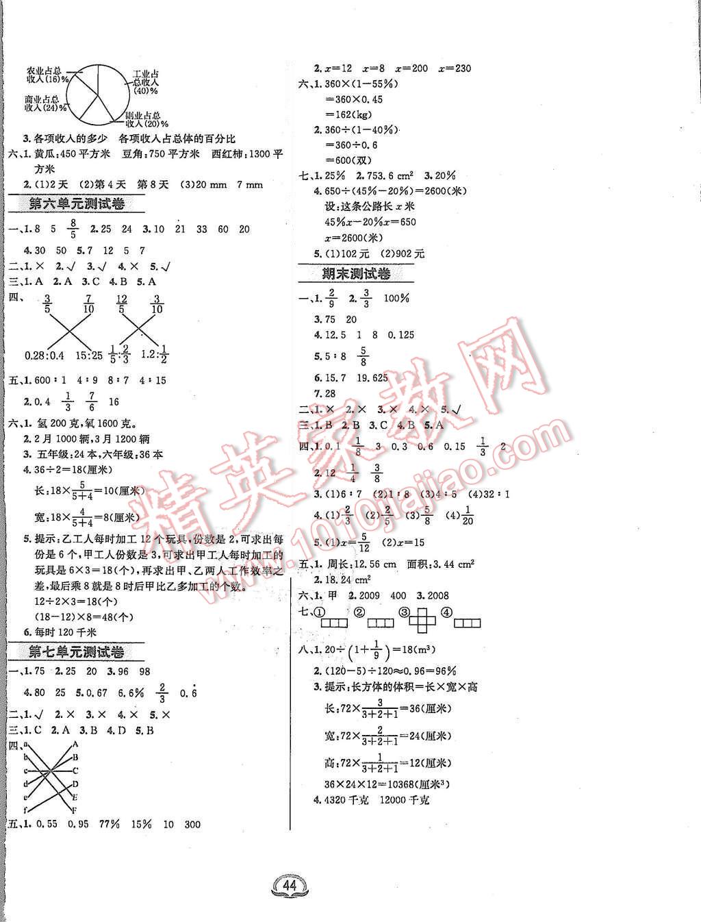 2015年鐘書金牌新教材全練六年級(jí)數(shù)學(xué)上冊(cè)北師大版 第8頁