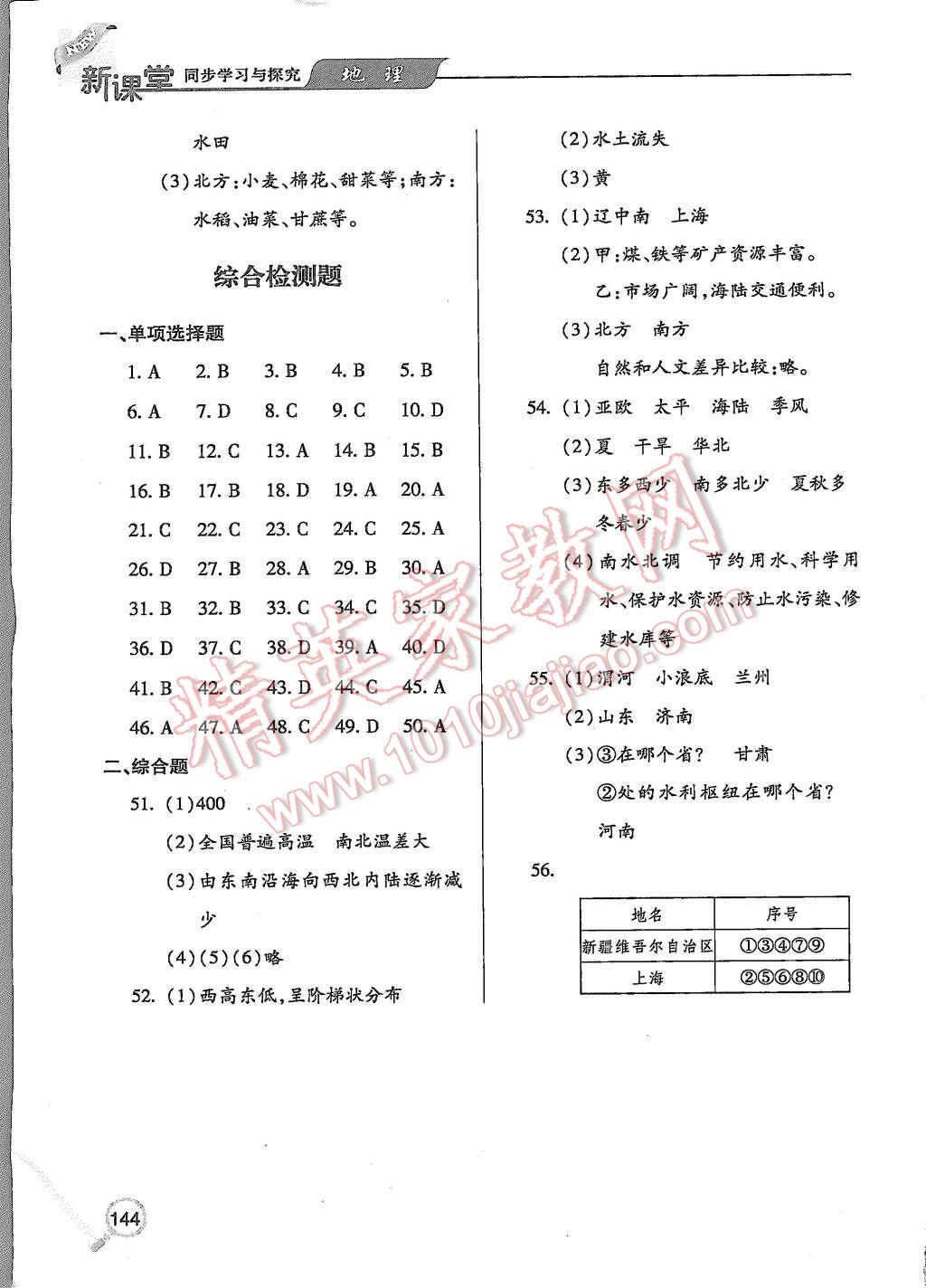 2015年新课堂同步学习与探究八年级地理上册 第12页