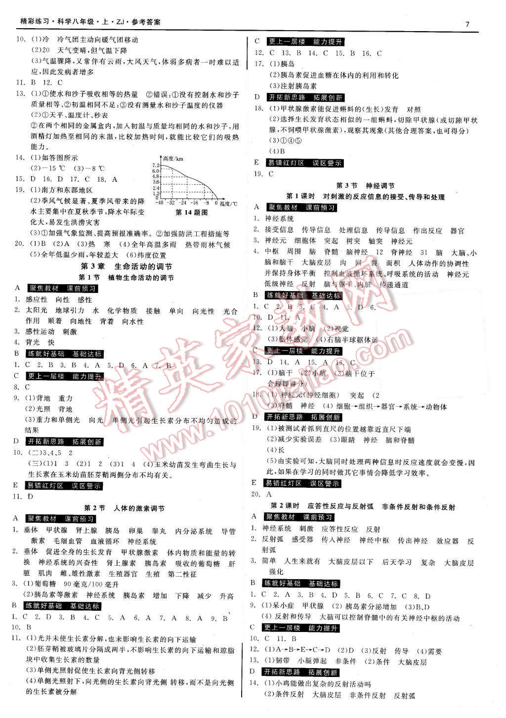 2015年精彩練習(xí)就練這一本八年級(jí)科學(xué)上冊(cè)浙教版 第7頁(yè)