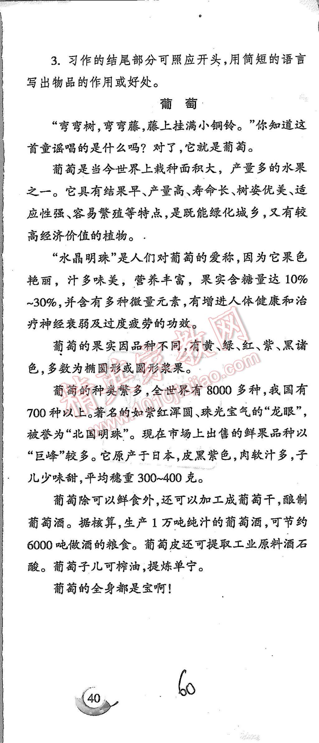 2015年启智文化满分试卷单元期末过关检测五年级语文上册人教版 第60页