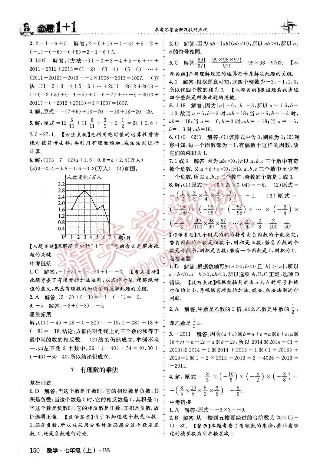 2015年金题1加1七年级数学上册北师大版 第10页