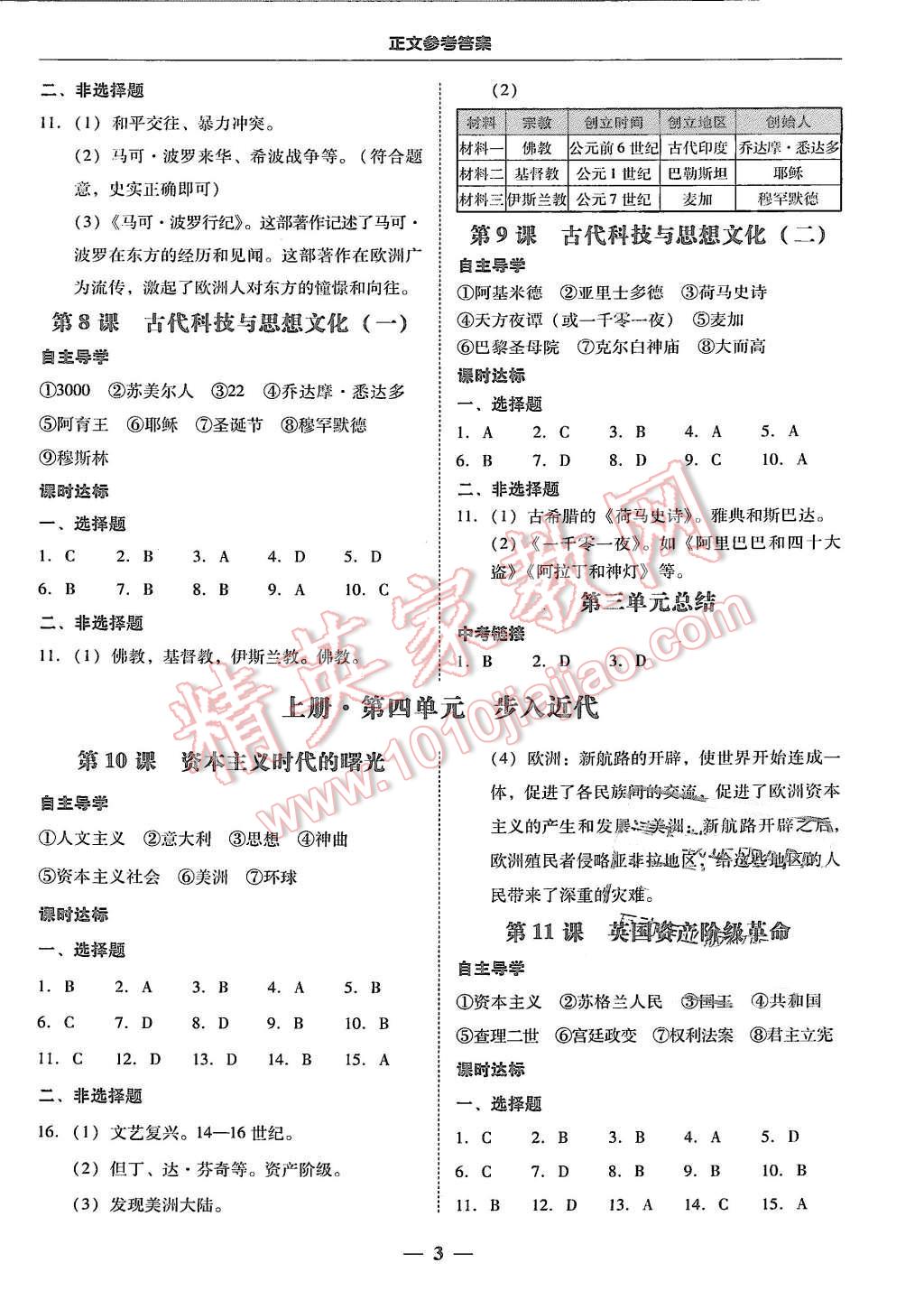 2015年易百分百分导学九年级历史全一册人教版 第3页