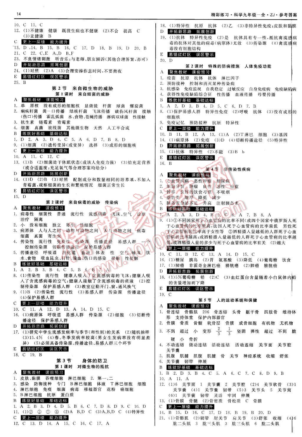 2015年精彩練習就練這一本九年級科學全一冊浙教版 第14頁