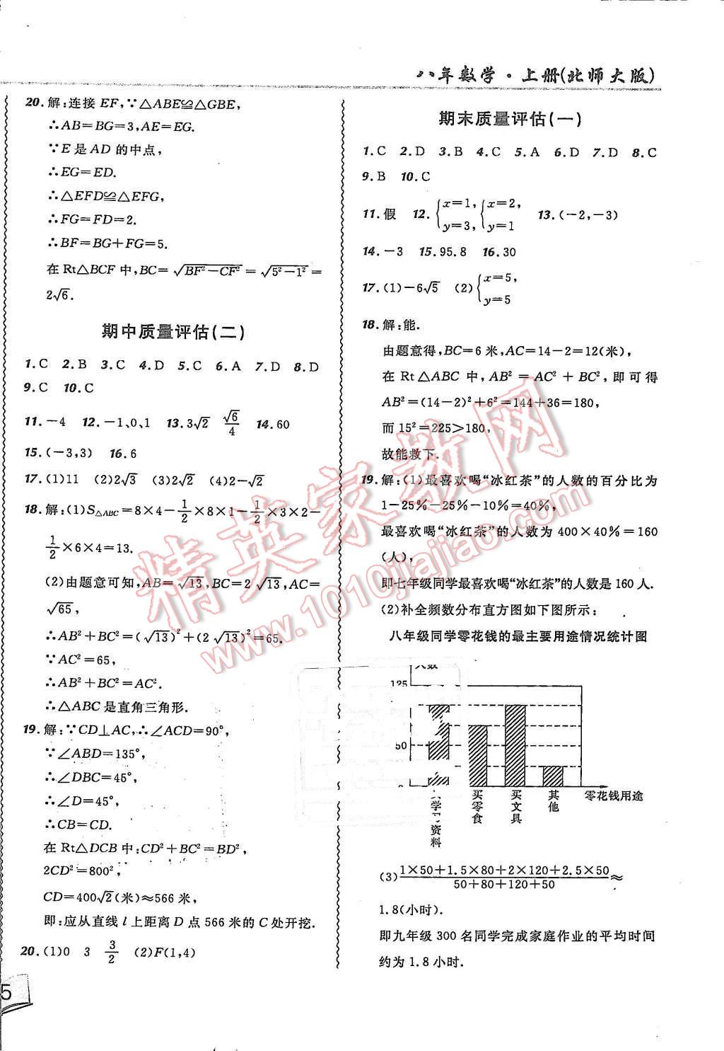 2015年北大綠卡課課大考卷八年級數(shù)學上冊北師大版 第18頁