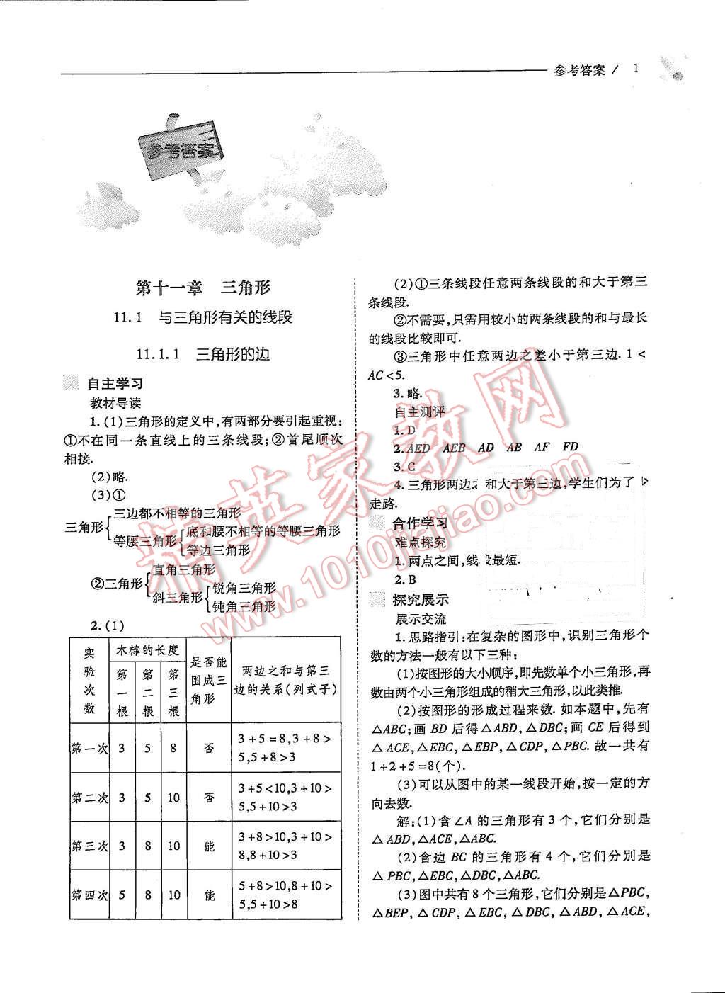 2015年新課程問(wèn)題解決導(dǎo)學(xué)方案八年級(jí)數(shù)學(xué)上冊(cè)人教版 第1頁(yè)