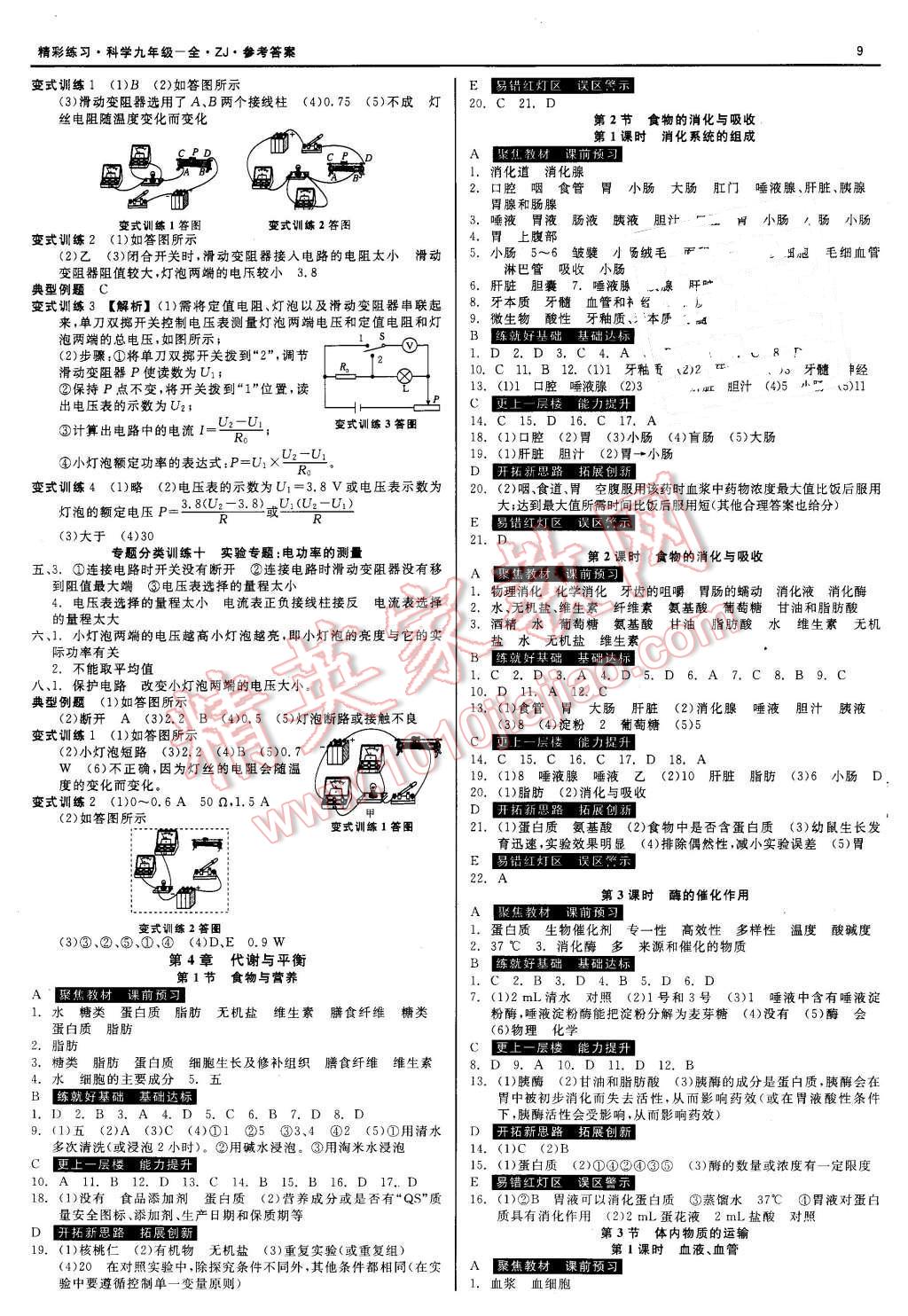 2015年精彩練習(xí)就練這一本九年級(jí)科學(xué)全一冊(cè)浙教版 第9頁