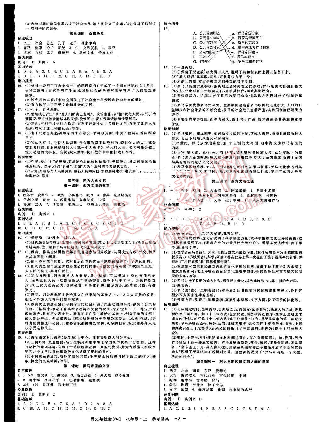 2015年精彩練習(xí)就練這一本八年級(jí)歷史與社會(huì)上冊(cè)人教版 第2頁(yè)