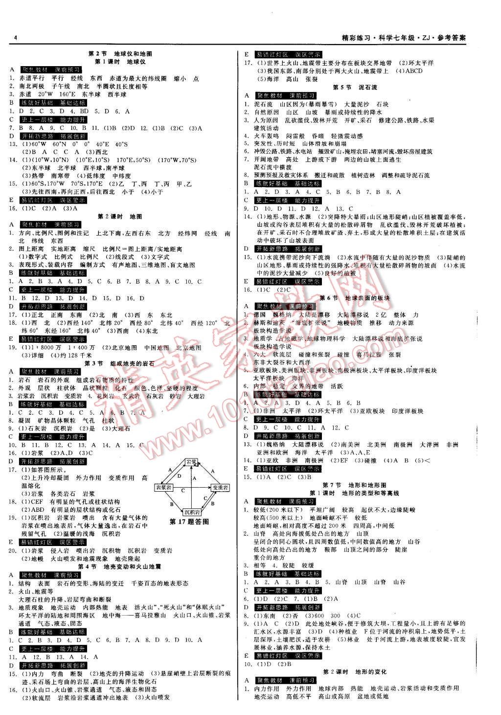 2015年精彩练习就练这一本七年级科学上册浙教版 第4页