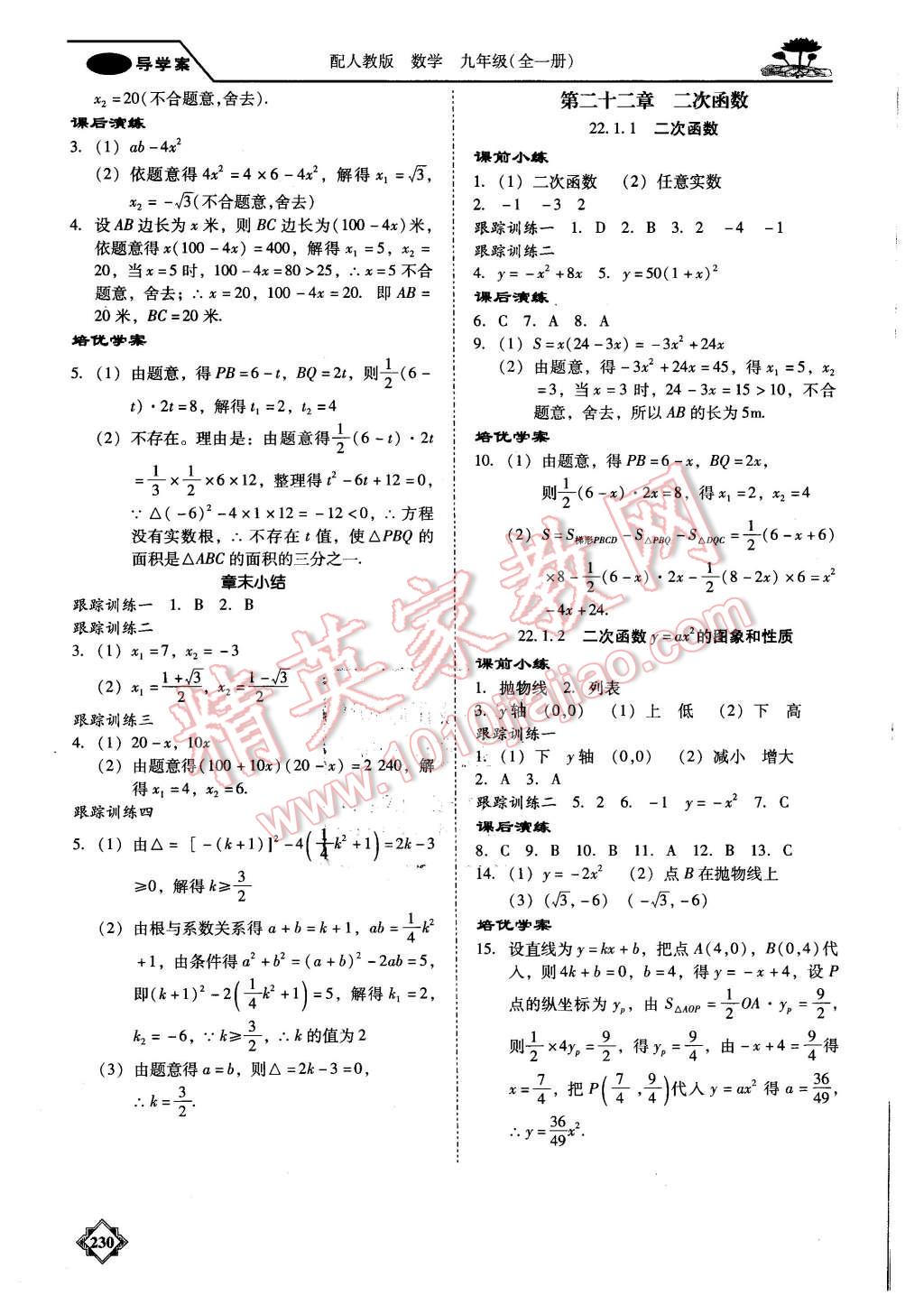 2015年百年學(xué)典金牌導(dǎo)學(xué)案九年級(jí)數(shù)學(xué)全一冊(cè)人教版 第3頁