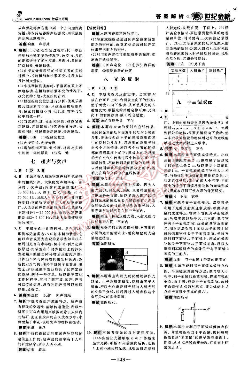 2015年世紀金榜金榜學案八年級物理上冊滬科版 第20頁