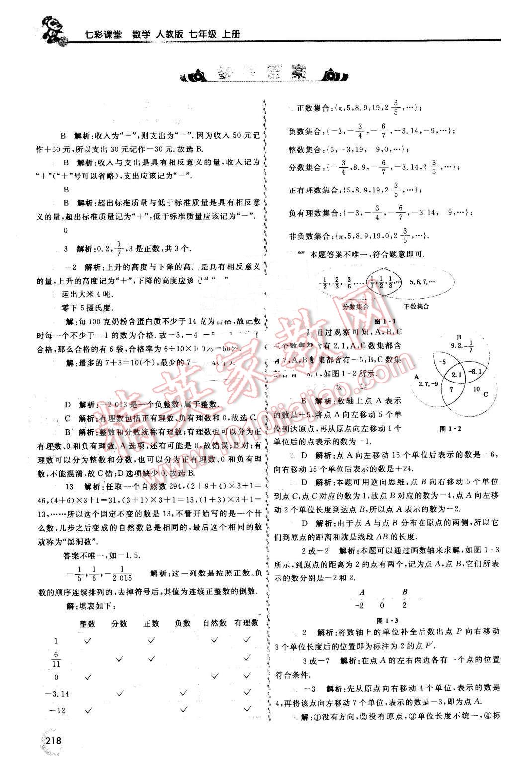 2015年初中一点通七彩课堂七年级数学上册人教版 第1页