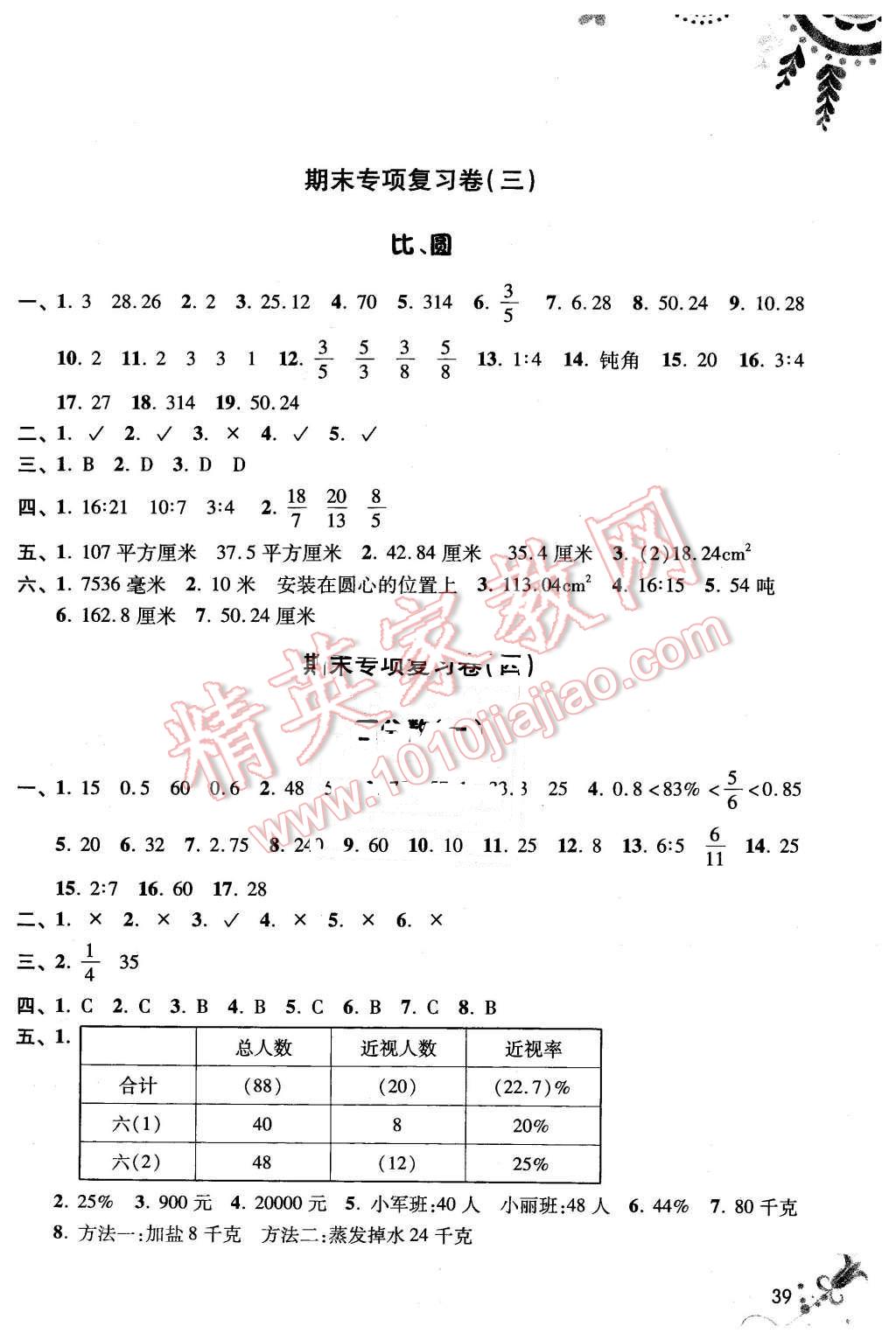 2015年浙江期末全真卷六年級(jí)數(shù)學(xué)上冊(cè) 第2頁(yè)