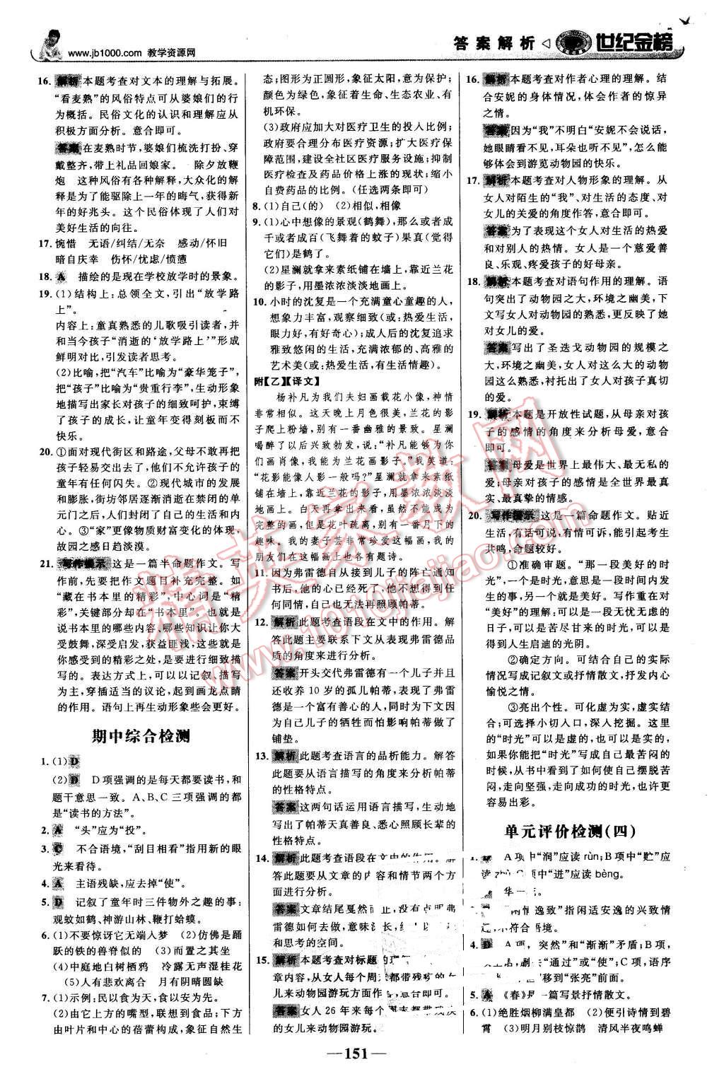 2015年世紀金榜金榜學(xué)案七年級語文上冊蘇教版 第20頁