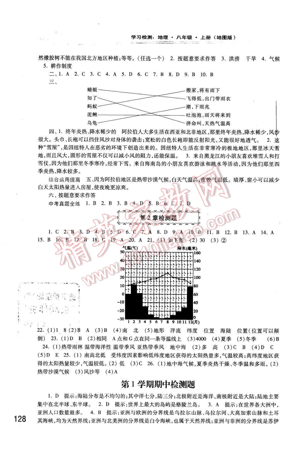 2015年学习检测八年级地理上册地图版 第4页