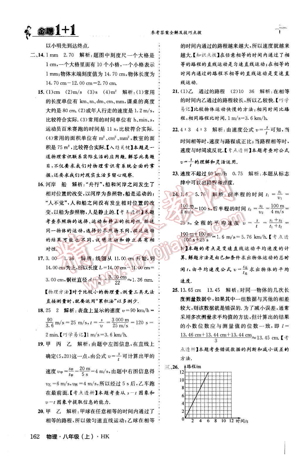 2015年金題1加1八年級物理上冊滬科版 第15頁