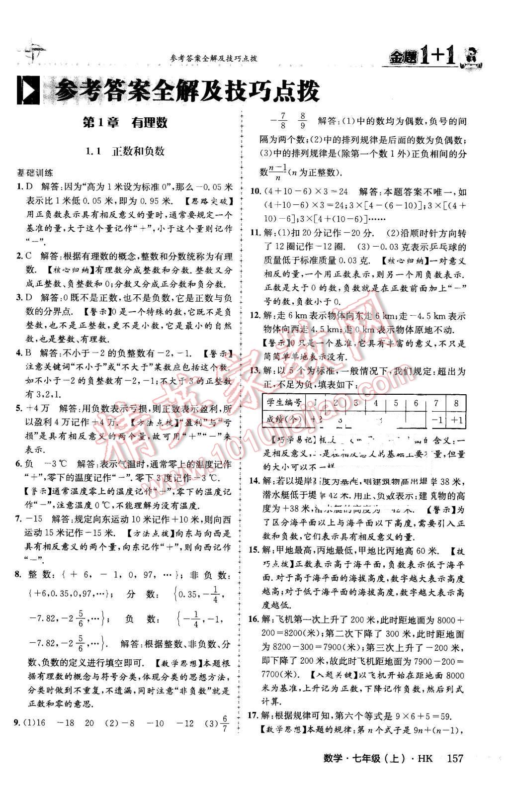 2015年金題1加1七年級(jí)數(shù)學(xué)上冊(cè)滬科版 第1頁(yè)