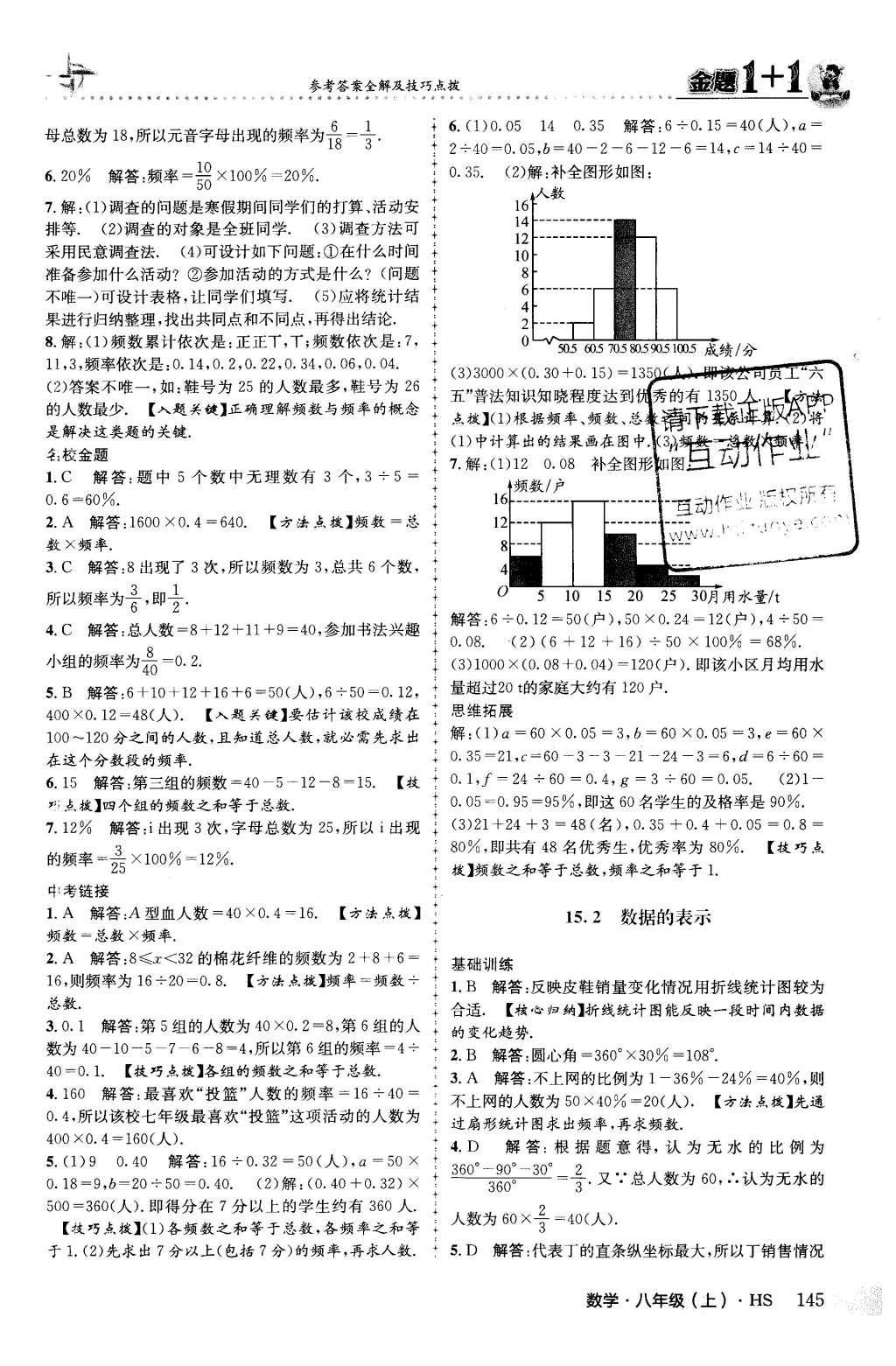 2015年金題1加1八年級(jí)數(shù)學(xué)上冊(cè)華師大版 第15章數(shù)據(jù)的收集與表示第33頁(yè)