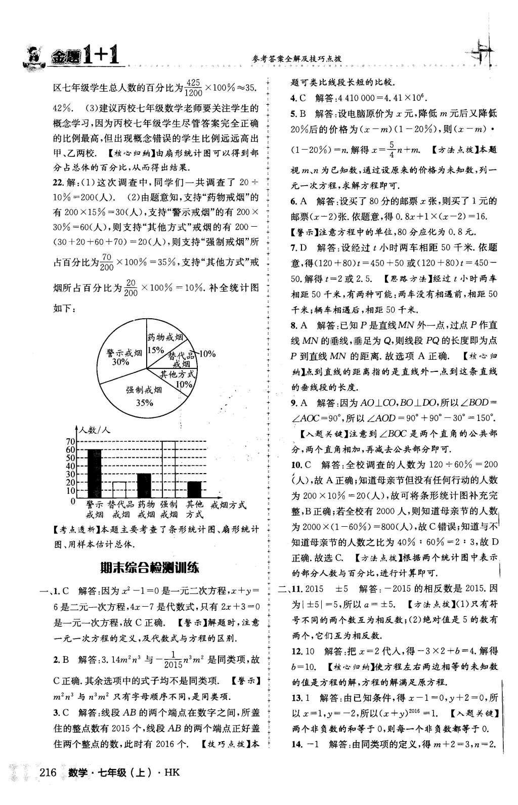 2015年金題1加1七年級(jí)數(shù)學(xué)上冊(cè)滬科版 第5章 數(shù)據(jù)的收集與整理第64頁(yè)