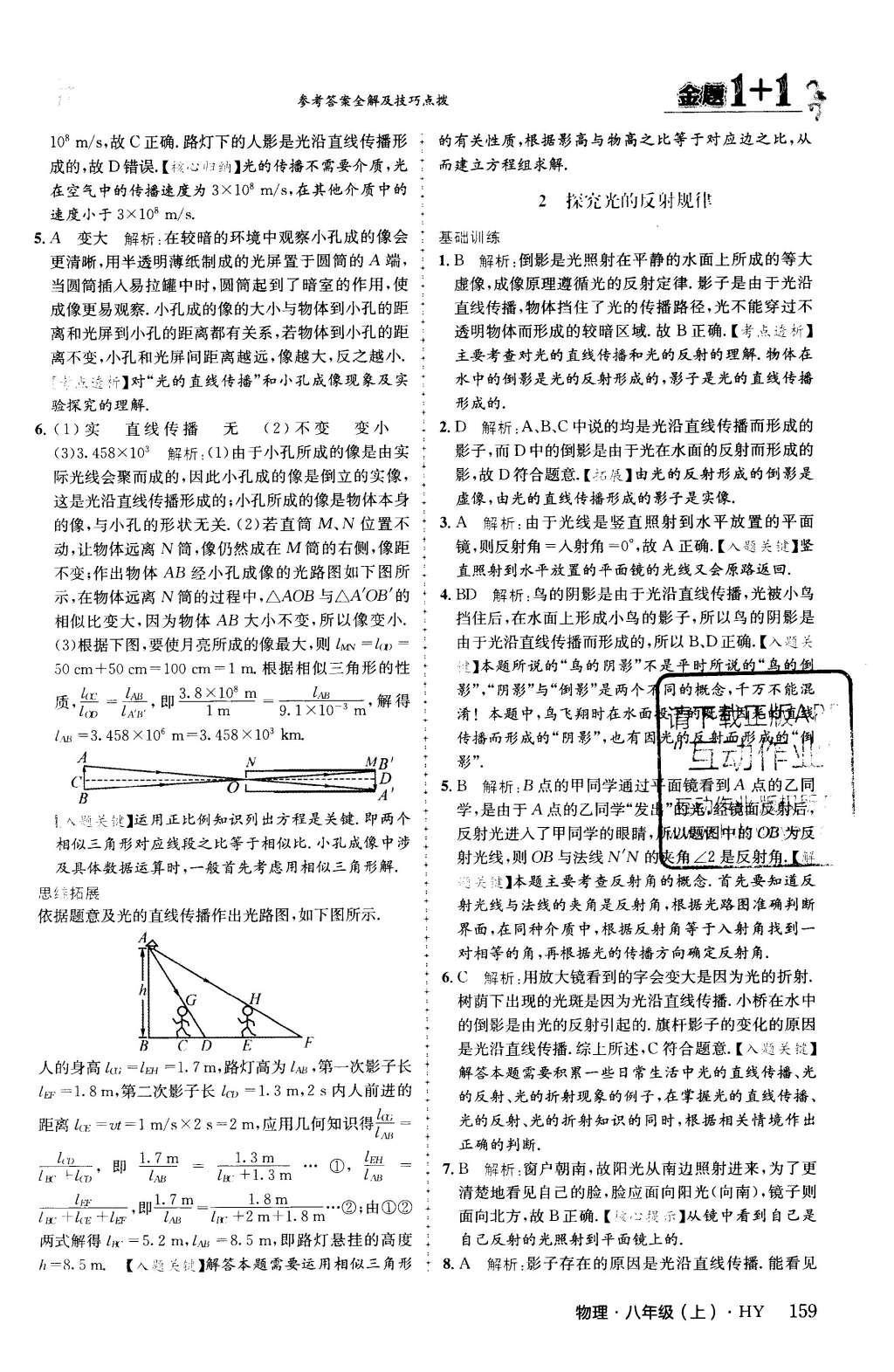 2015年金題1加1八年級物理上冊滬粵版 第三章 光和眼睛第21頁