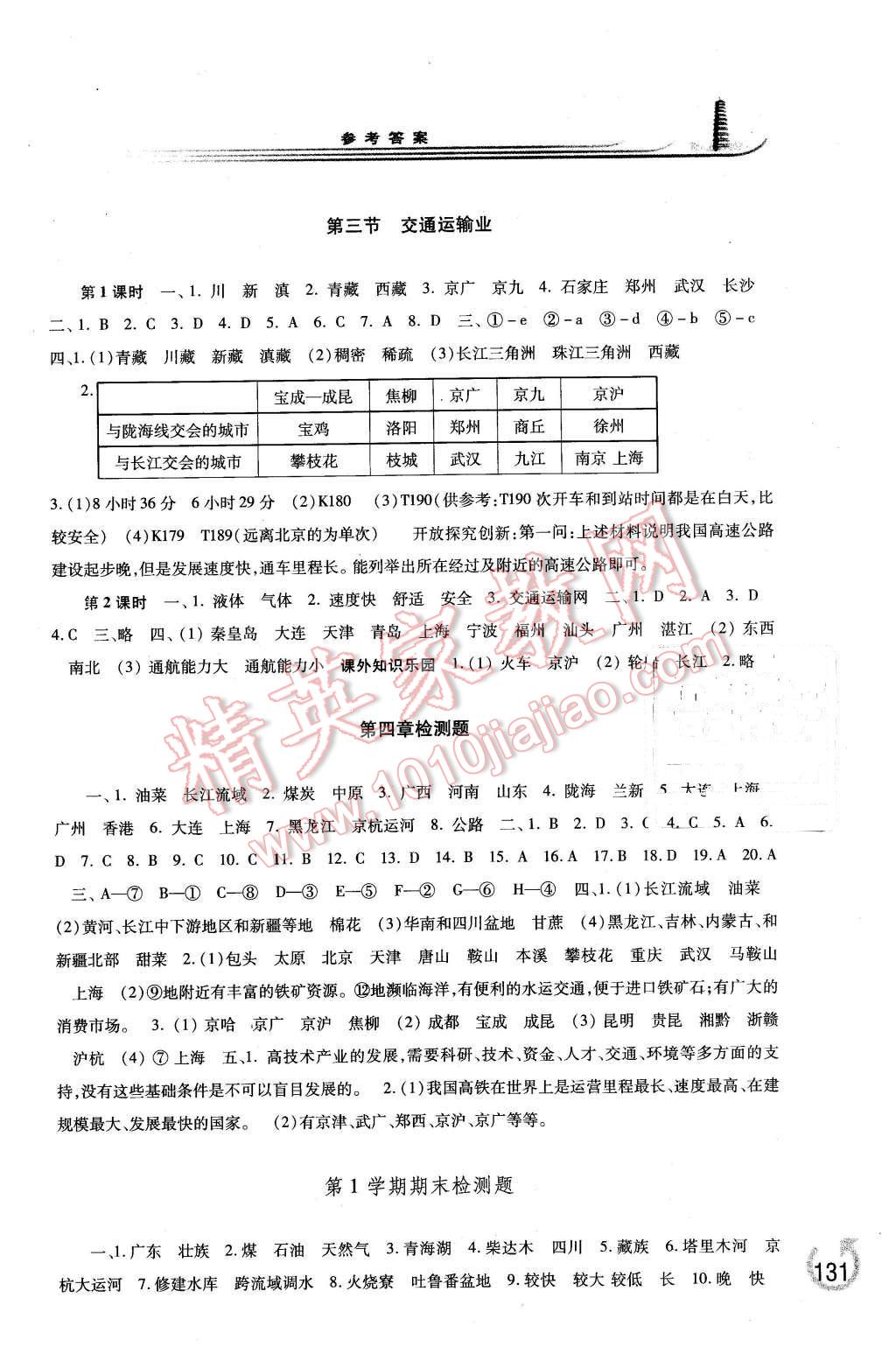 2015年學(xué)習(xí)檢測八年級地理上冊湘教版 第9頁