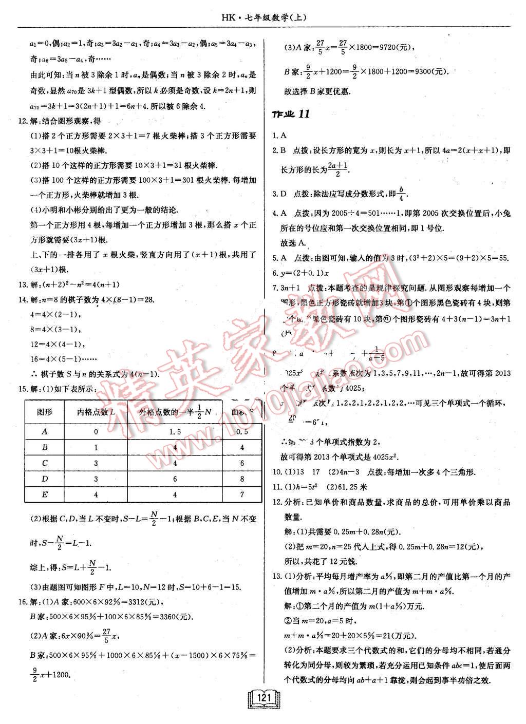 2015年啟東中學作業(yè)本七年級數(shù)學上冊滬科版 第9頁