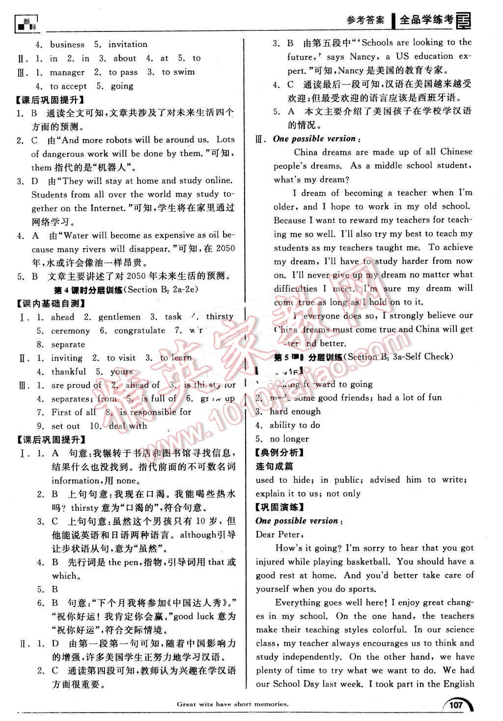 2015年全品學(xué)練考九年級(jí)英語全一冊(cè)下人教版 第11頁
