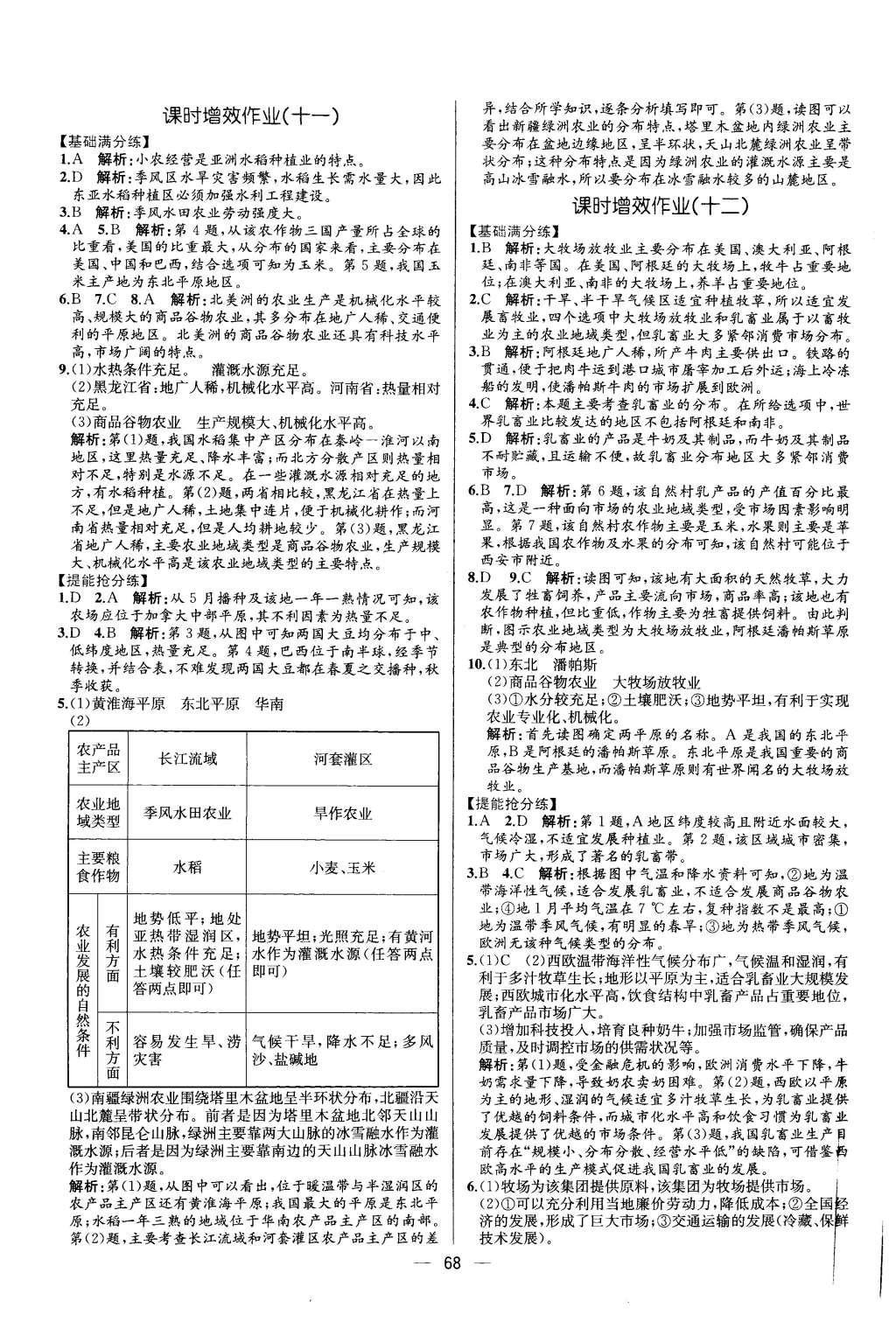 2015年同步導(dǎo)學(xué)案課時(shí)練高中地理必修2人教版 參考答案2第20頁(yè)