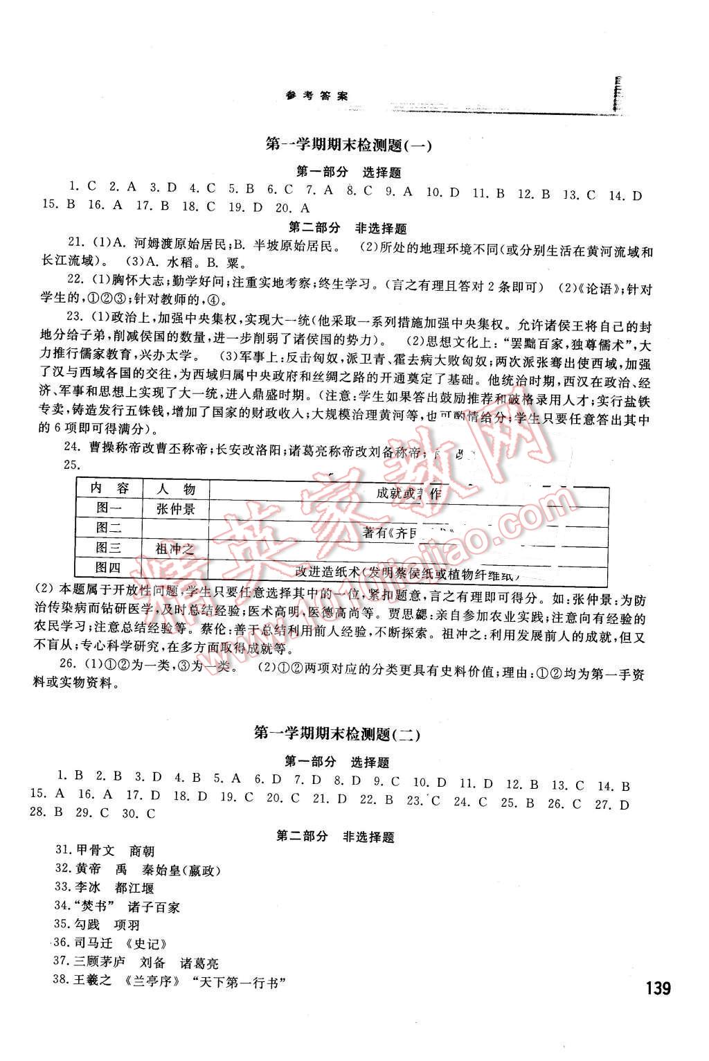 2015年学习检测七年级中国历史上册中华书局版 第11页