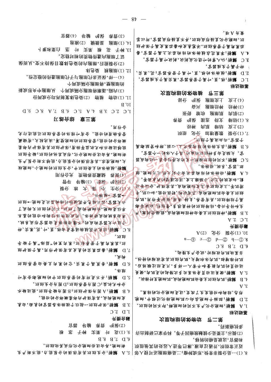 2015年金卷1號六年級生物上冊魯教版 第14頁