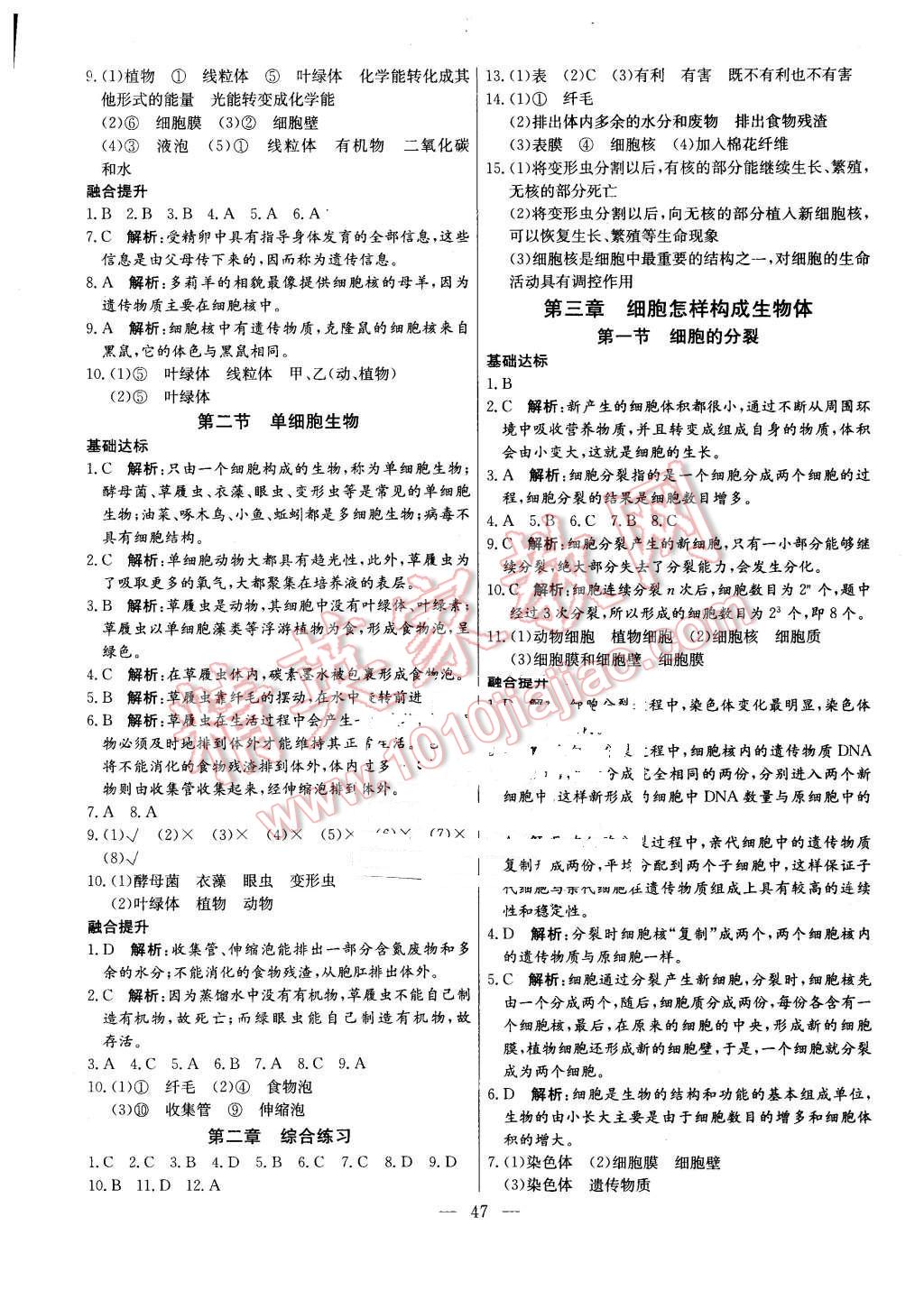 2015年金卷1號六年級生物上冊魯教版 第13頁