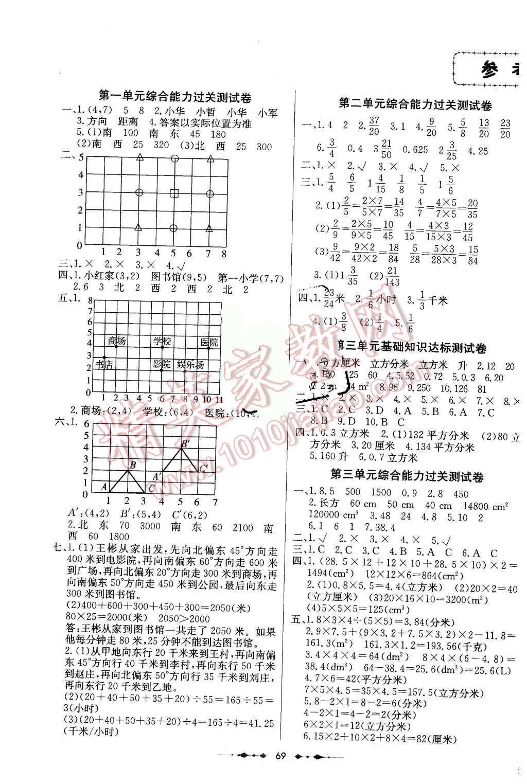 2015年金卷1號五年級數(shù)學上冊青島版 第1頁