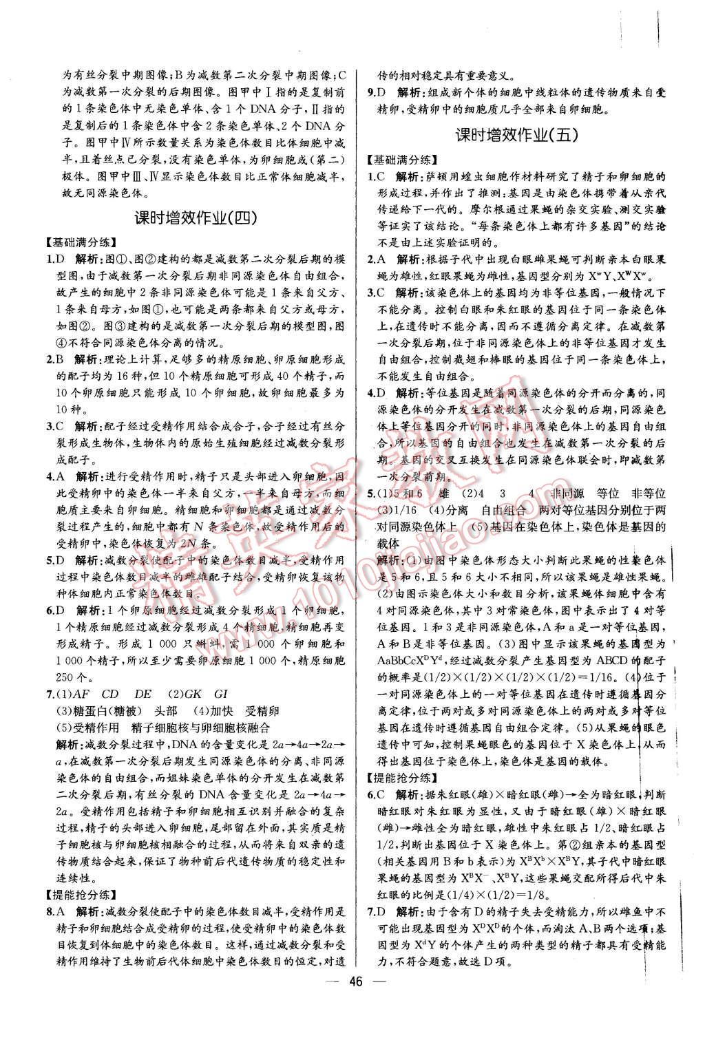 2015年同步導學案課時練高中生物必修2遺傳與進化人教版 第4頁