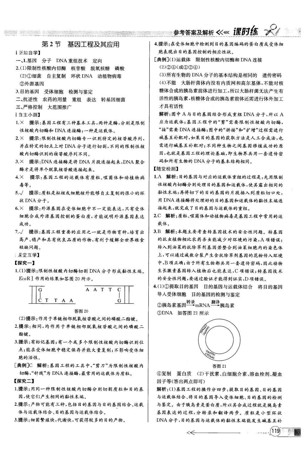 2015年同步導(dǎo)學(xué)案課時(shí)練高中生物必修2遺傳與進(jìn)化人教版 參考答案2第42頁(yè)