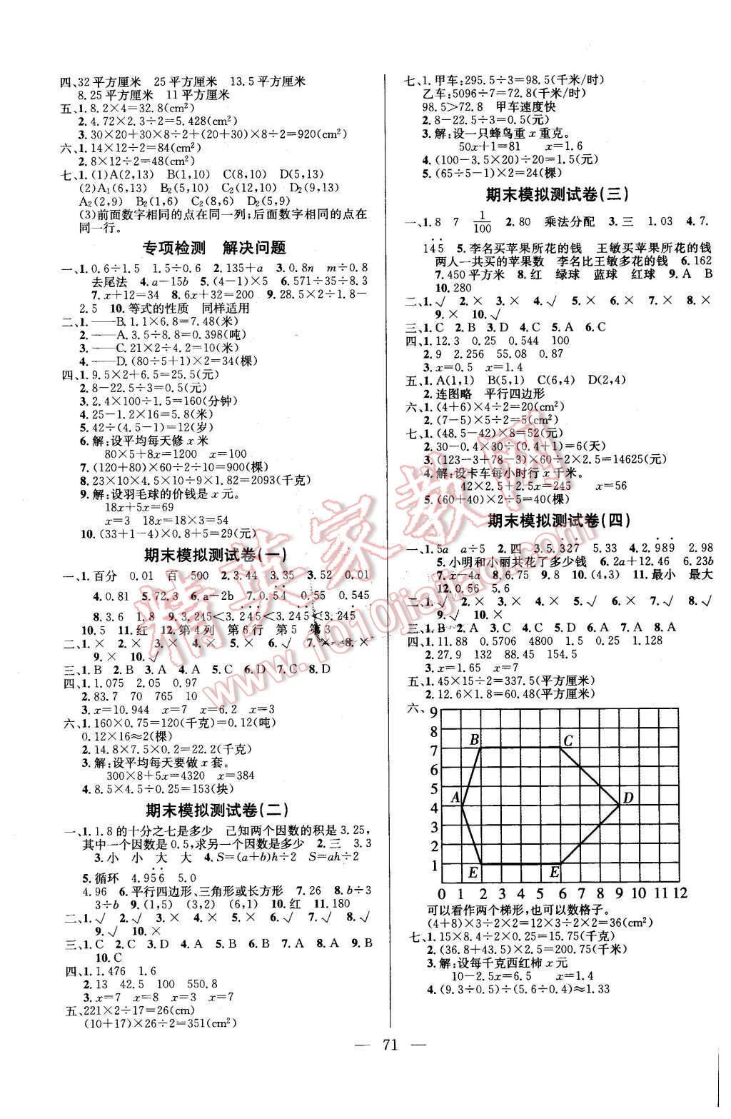 2015年奪冠訓(xùn)練單元期末沖刺100分五年級(jí)數(shù)學(xué)上冊(cè)人教版 第3頁(yè)